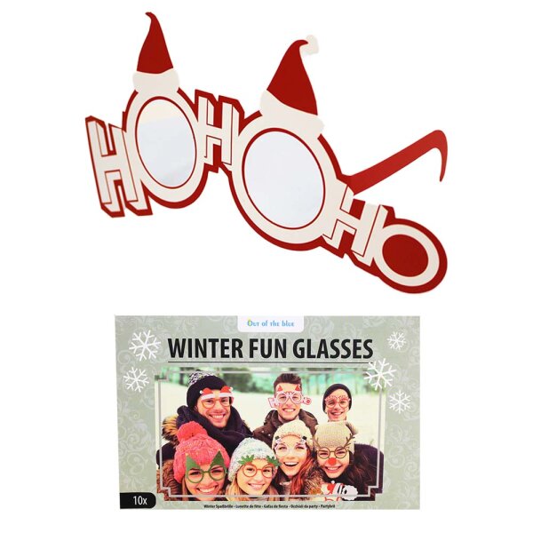 Party Brille aus Pappe "Weihnachten" - 10 Stück im Set