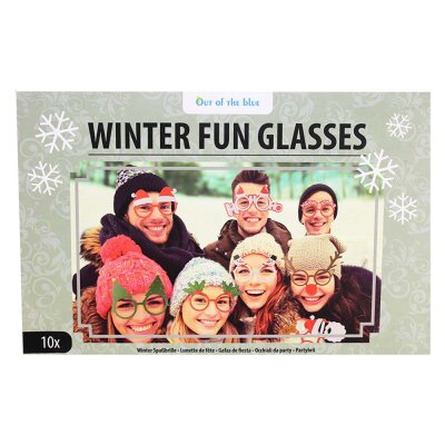 Party Brille aus Pappe "Weihnachten" - 10 Stück im Set