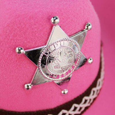 Cowboyhut pink für Kinder mit Stern "Deputy"