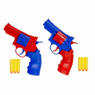 Bunte Spielzeug Pistole mit Gummipfeilen - ca. 21 cm