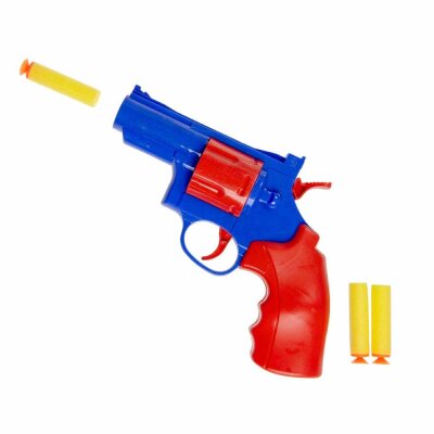 Bunte Spielzeug Pistole mit Gummipfeilen - ca. 21 cm