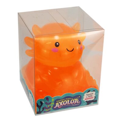 Axolotl Orange aus Gummi zum Ziehen & Drücken