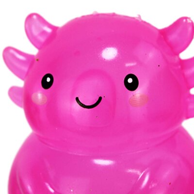 Axolotl pink mit Anime Gesicht aus Gummi - ca. 8 cm