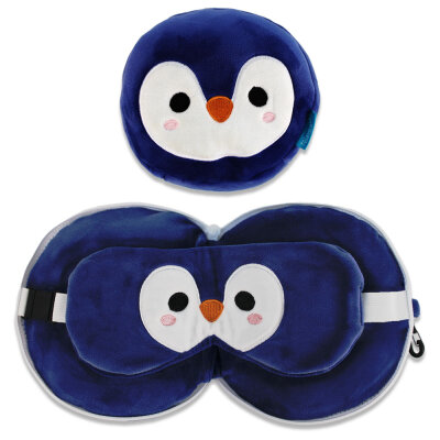 Schlafmaske Pinguin mit Reisekissen für Kinder - ca. 14 cm