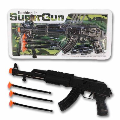 Spielzeug Gewehre 120x Fasching mit Gummipfeilen im Umkarton