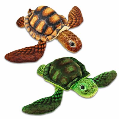 Plüsch Schildkröte in braun & grün -...
