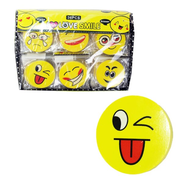 Smiley Radiergummi "Emoji-Gesicht" - ca. 4,5 cm