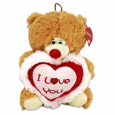 Teddy zum Valentinstag braun - ca. 30 cm