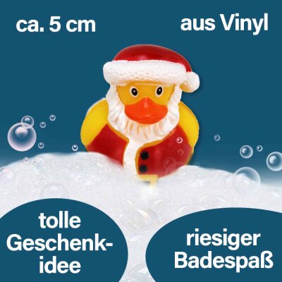 Badeente Weihnachtsmann - ca. 5 cm