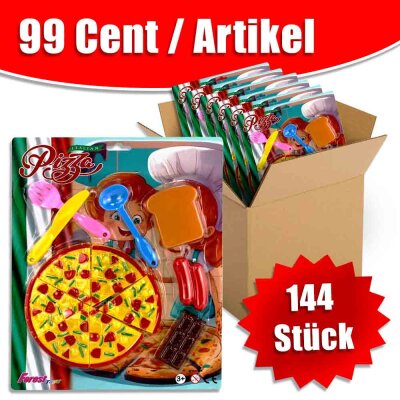 144x Pizza Set Spielzeug mit Accessoires im Umkarton
