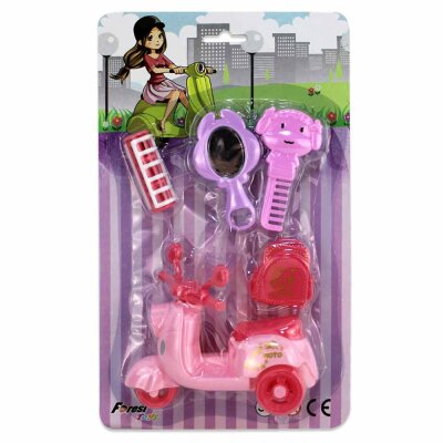 144x Motoroller Spielzeug rosa mit Accessoires