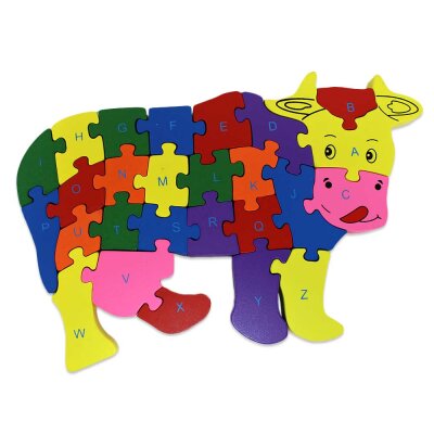 Holz Puzzle Tiere - Alphabet und Zahlen lernen