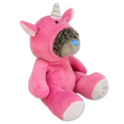 Bär Stofftier im Einhorn Kostüm - 23 cm