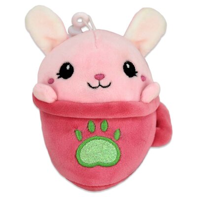 Kawaii Anhänger Tiere in Tasse aus Plüsch - ca. 10 cm