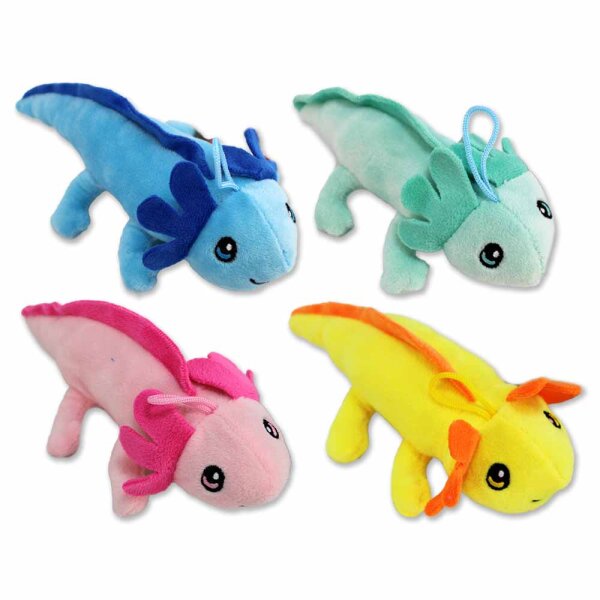 4er Set Axolotl Kuscheltier liegend - ca. 19 cm