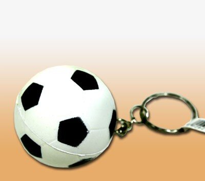 Softfussball aus Kunststoff, 4 cm, an Schl&uuml;sselkette
