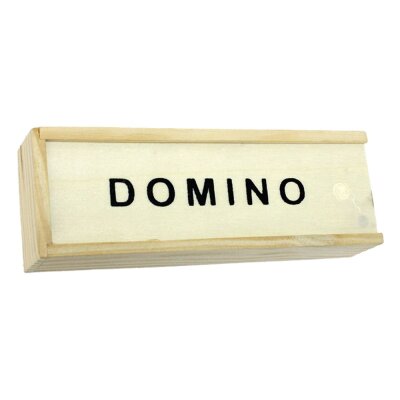 Dominosteine aus Kunststoff in Holzbox, ca. 15 cm