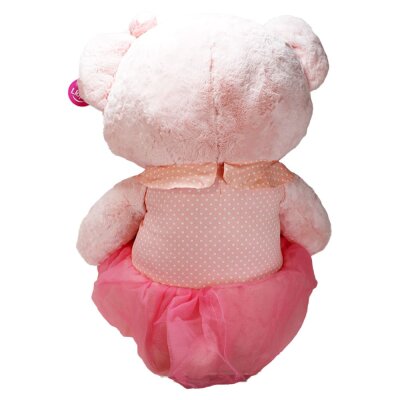 Teddy mit Kleid und Schleife für Mädchen rosa - ca. 100 cm