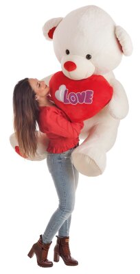 XXL Teddy mit Herz - ca. 100 cm