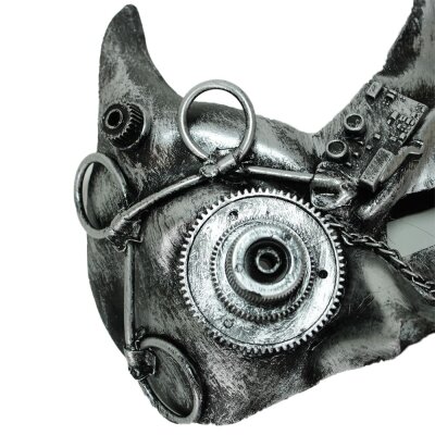 Maske Steampunk mit Teufelsh&ouml;rnern