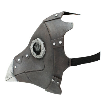 Krähen Maske aus Latex in silber/grau
