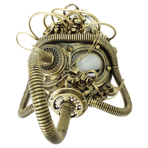 Gasmaske im Steampunk-Style, bronzefarben
