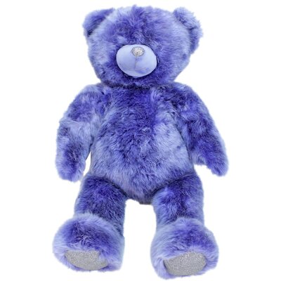 Teddy 60 cm XL blau -  mit goldener Glitzernase und...