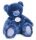 Teddy 60 cm XL blau -  mit goldener Glitzernase und Glitzeraugen