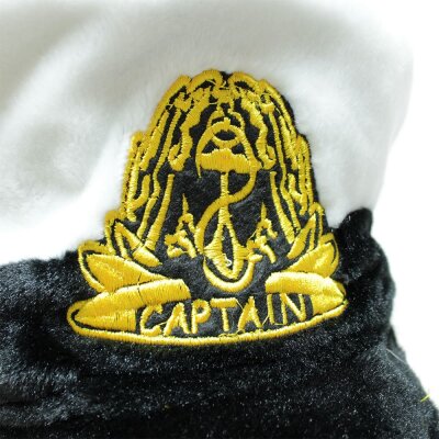 Kapitänsmütze mit Bart aus Plüsch - 25 cm