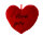 Herzkissen aus Plüsch - rot - I love you in schwarz aufgestickt - Größe ca. 33 cm breit und ca. 25 c