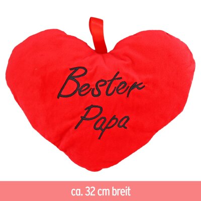 Bester Papa Kissen in Herzform - ca. 32 cm