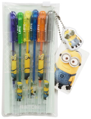 Minions Gel-Stifte mit Schlüsselanhänger
