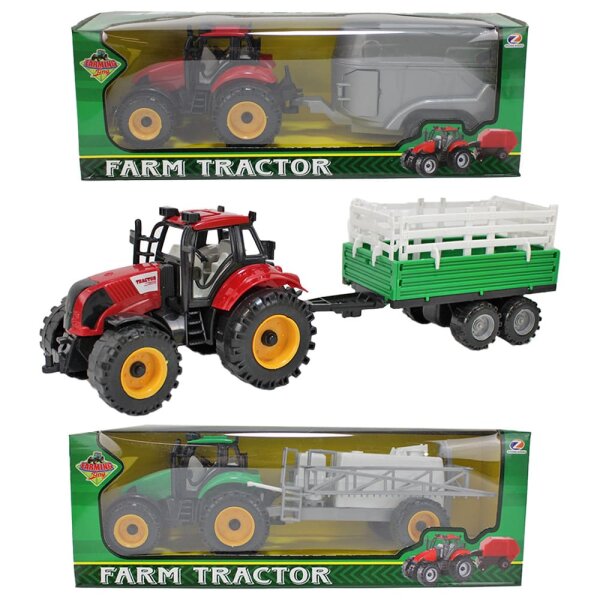 Traktor mit Anhänger in Sichtbox, ab 3 Jahre, 29x10x9 cm