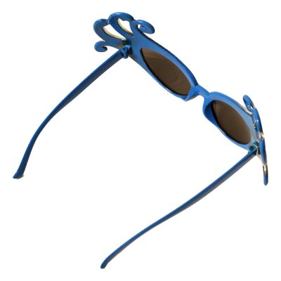 Brille mit Randverzierung Schnörkel und Strasssteine