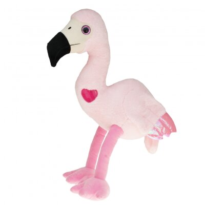 Flamingo mit Glitzerherz 25 cm