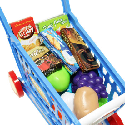 Einkaufswagen für Kinder inkl. Spielzeug-Lebensmittel, 38-teilig
