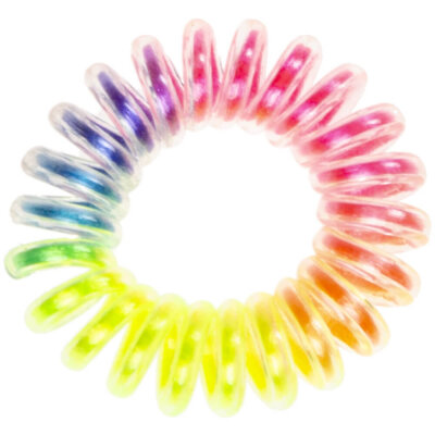 Spiral-Haargummi in Regenbogenoptik ca. 3,5 cm