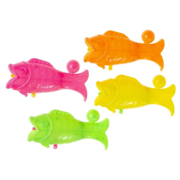 Kleine Ballpistole im Fischdesign in 4 verschiedenen Farben. Es gibt den Fische in den Farben pink,