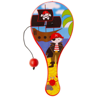 Paddel Spiel Holzschläger mit Flummi Tiere Pirat Mitgebsel Kindergeburtstag Ball 