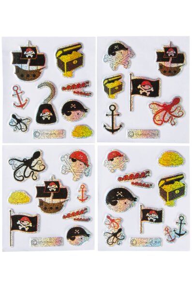 Piraten Sticker - 4 verschiedene Motive