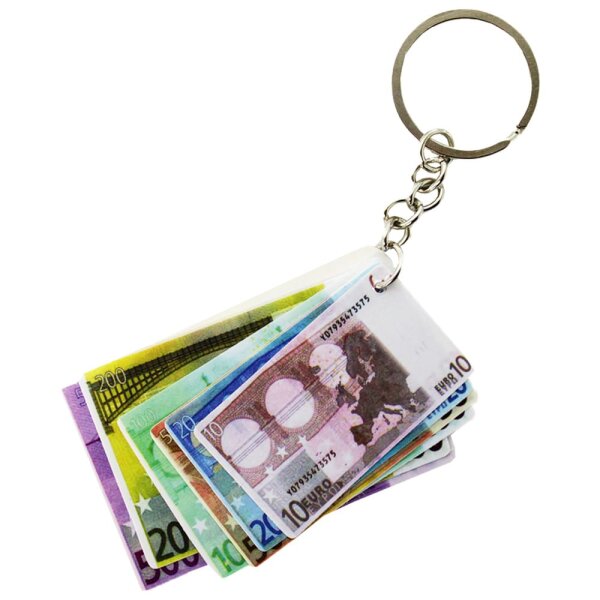 Geldschein Schlüsselkette - Euronoten - ca. 6,5 cm