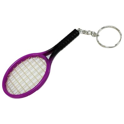 Tennisschläger an Schlüsselanhänger Farbe neongrün - ca. 5,5 cm
