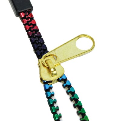 Zipper Armband mit Reißverschluss in metallic