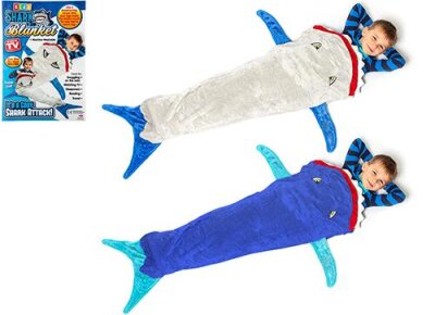 Schlafsack Hai für Kinder in Tasche