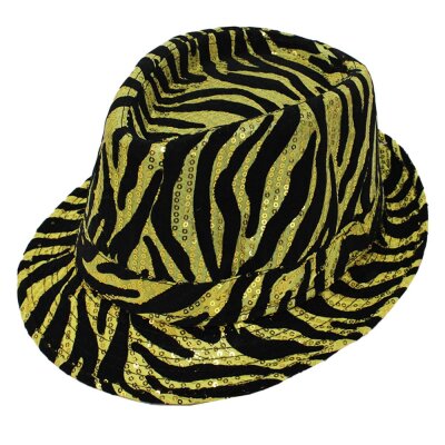 Gangster Hut mit Glitzer im Tigerdesign