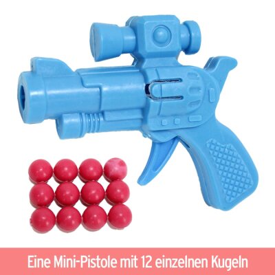 Kinder Kugelpistole Spielzeug mit 12 Kugeln - ca. 6,5 cm