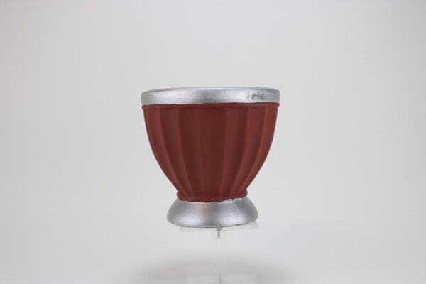dicke Vase in rostrot, 17,5x17,5 cm