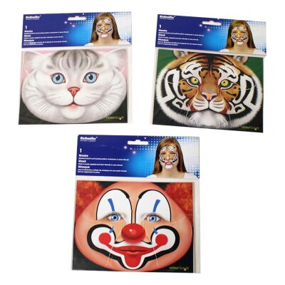 Gesichts Sticker Maske mit Tiermotiv oder Gesicht
