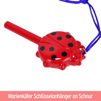 Schlüsselanhänger Marienkäfer mit Kugelschreiber - ca. 12 cm