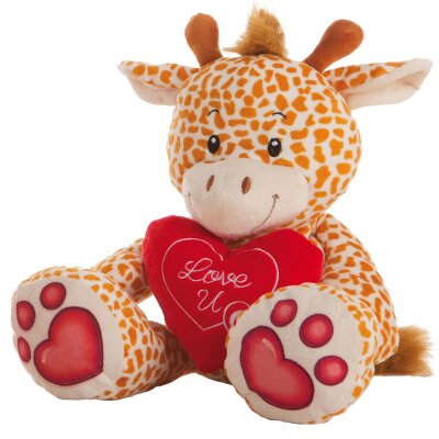 Giraffe Herz Plüschtier mit "Love U" - ca....